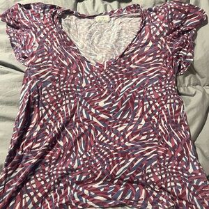 T.La colorful t with flutter sleeves